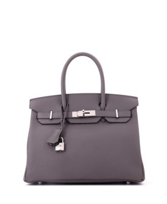 Birkin 30 Handbag Grey Togo with Palladium Hardware