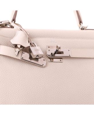 Kelly 28 Handbag Light Togo with Palladium Hardware