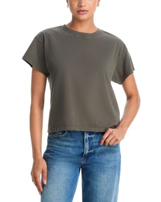 Distressed Washed Kelly Boxy Tee