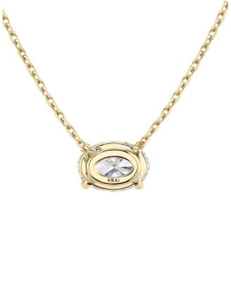  Solitaire Necklace in 14K Gold, 0.75ctw Oval Lab Grown Diamond