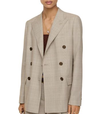 Check Wool Tailored Jacket
