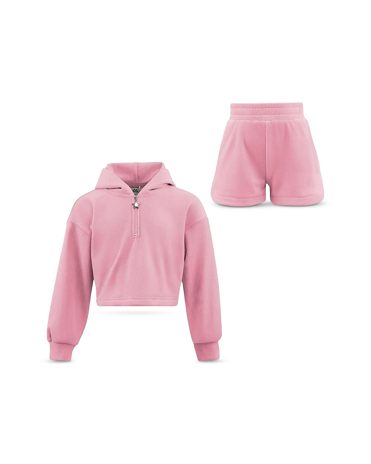 Lola + The Boys Girls' Pastel Velour Hoodie & Shorts Set - Little Kid, Big Kid