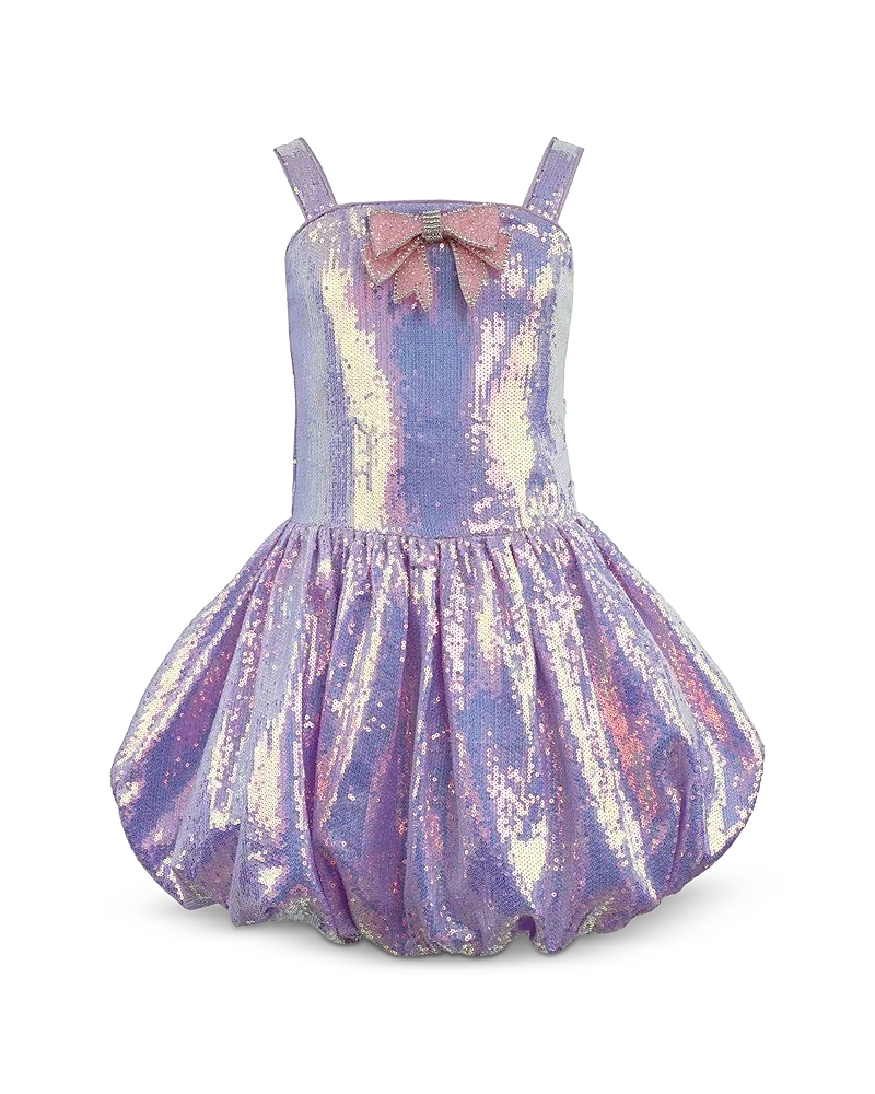 Lola + The Boys Girls' Haze Bow Bubble Dress - Little Kid, Big Kid