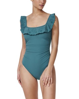Bachelorette Square Neck Ruffle One Piece Swimsuit