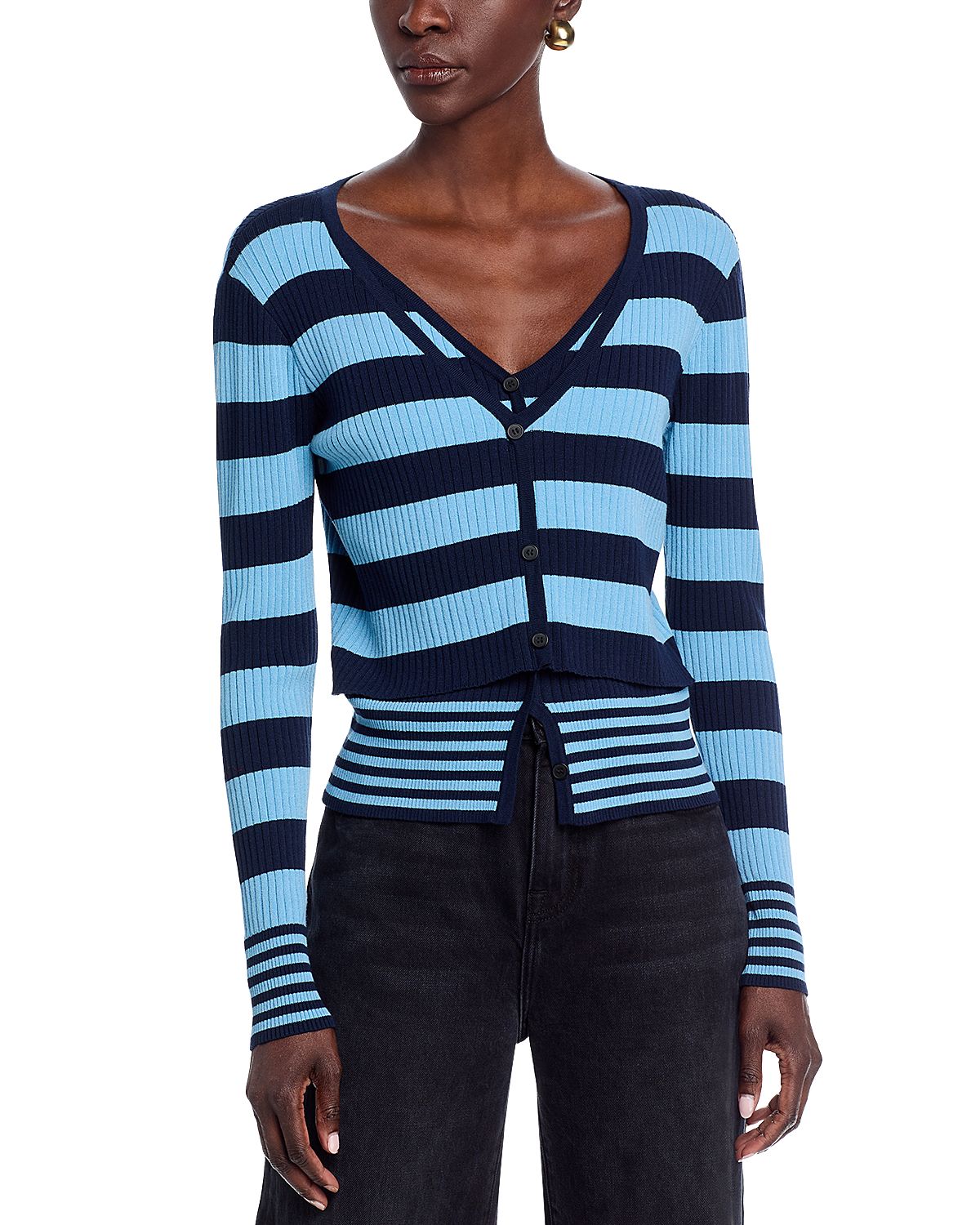 Area Stars Stripe Long Sleeve Knit Top