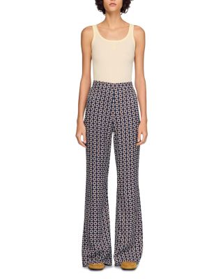 Floral Print Flowy Trousers