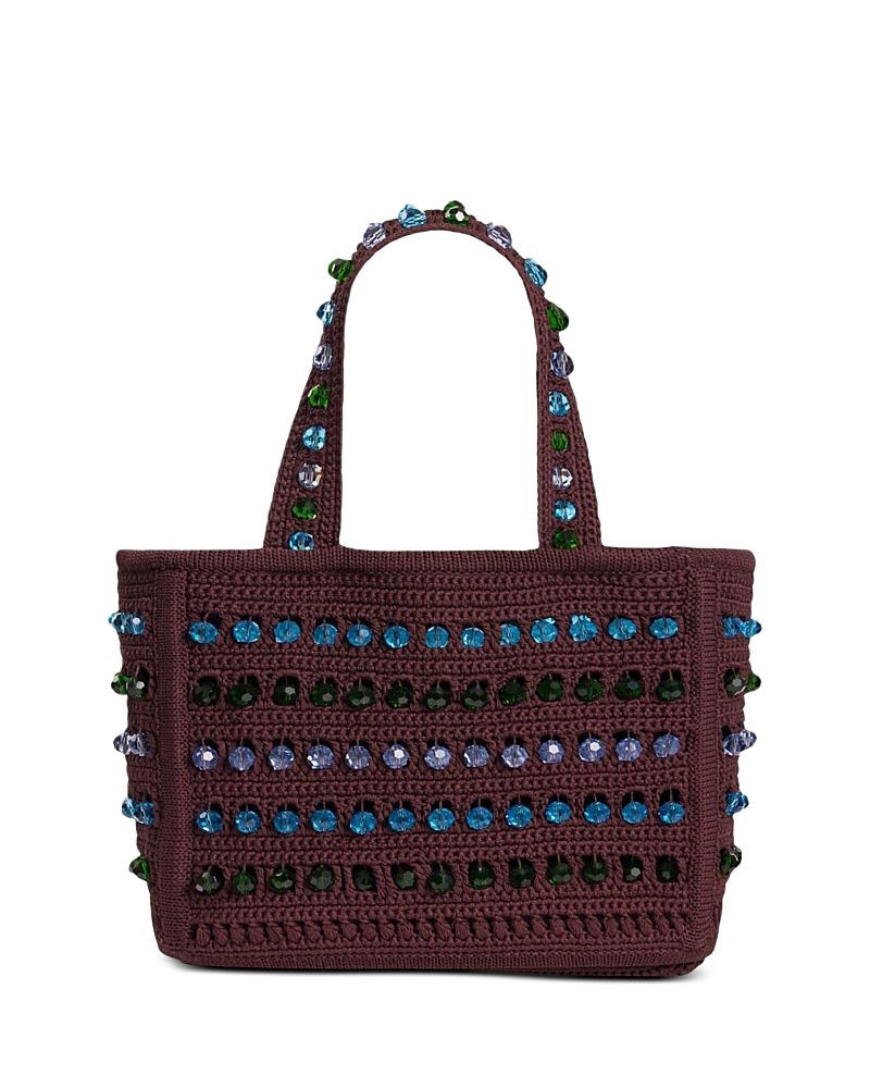 Sandro Seville Beaded Crochet Mesh Tote Bag