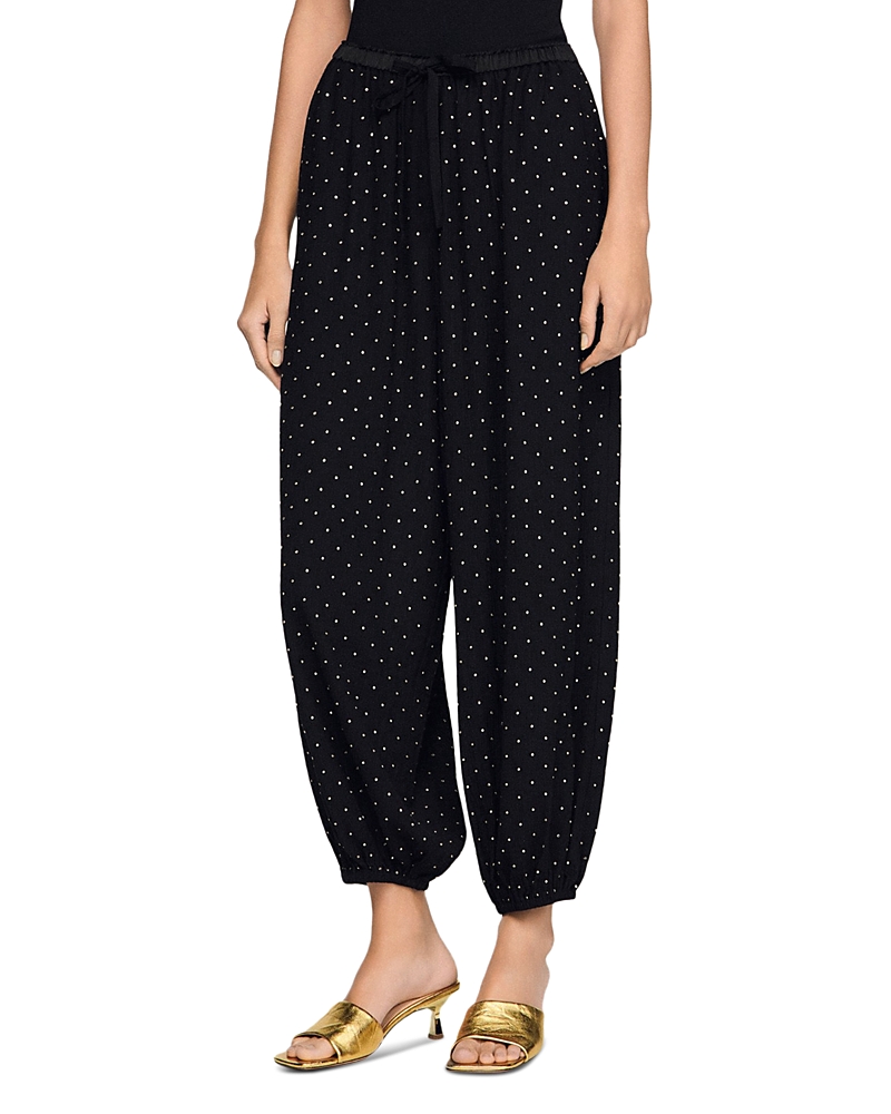 Sandro Joao Rhinestone Wide Leg Trousers