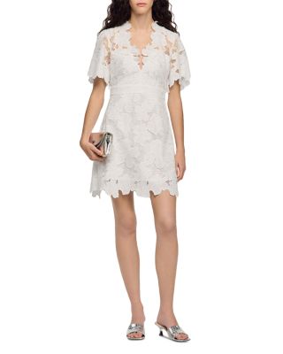 Elara Flower Lace Short Dress