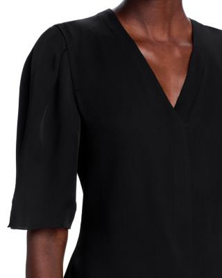 Round Sleeved Silk Top  