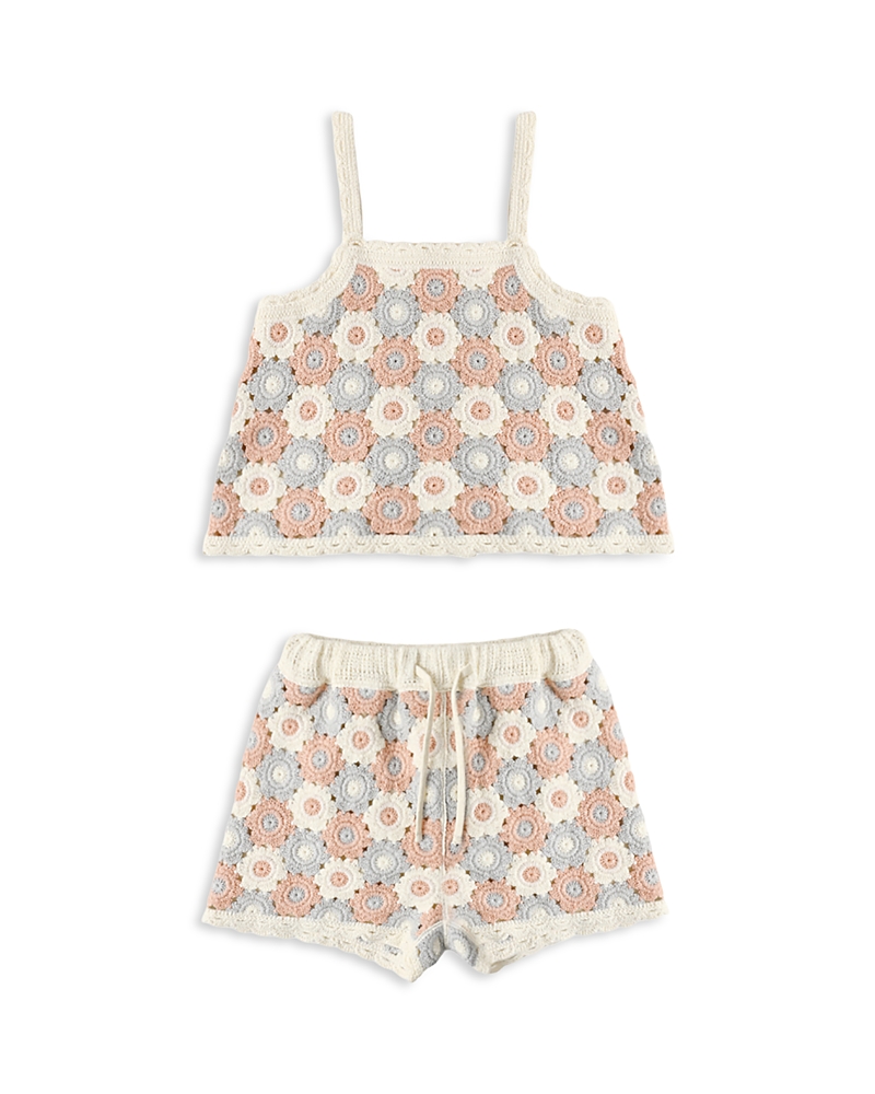 Rylee + Cru Girls' Lili Knit Crochet Tank Top & Shorts Set - Little Kid