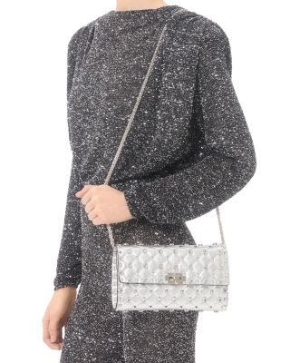 Rockstud Spike Chain Quilted Leather Crossbody Bag