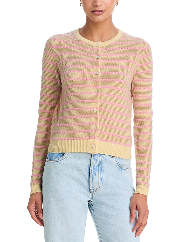 Guest in Residence Jane Cashmere Pebble Striped Cardigan