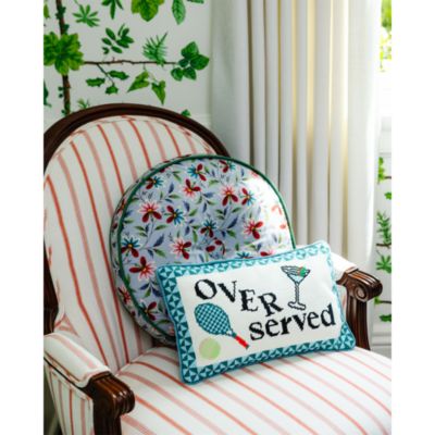 Overserved Needlepoint Pillow, 15" x 9"