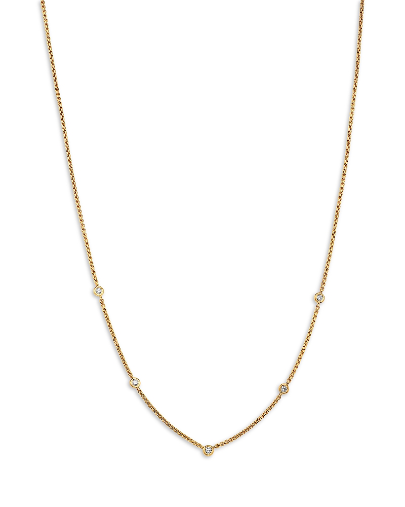 Zoe Chicco 14K Yellow Gold Floating Diamonds Bezel Station Necklace, 14