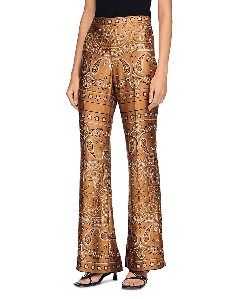 Sandro Darius Bandana Print Flowy Trousers