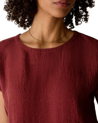 Jewel Neck Linen Top