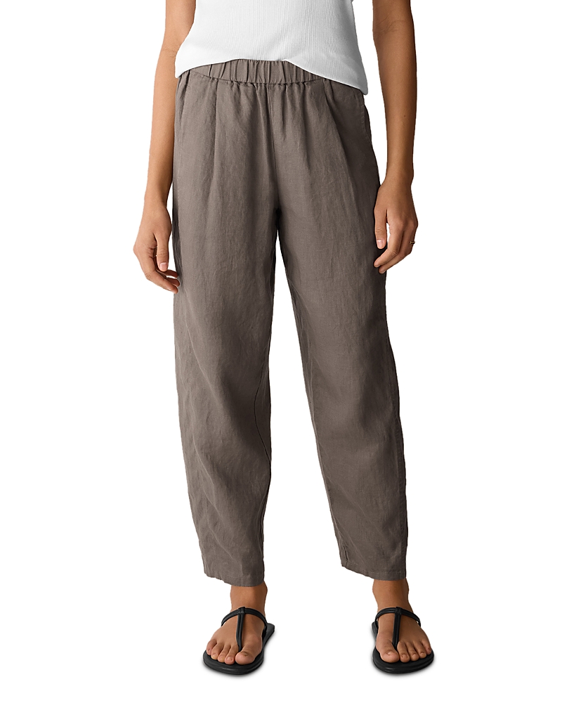 Eileen Fisher Petites Pleated Lantern Linen Ankle Pants