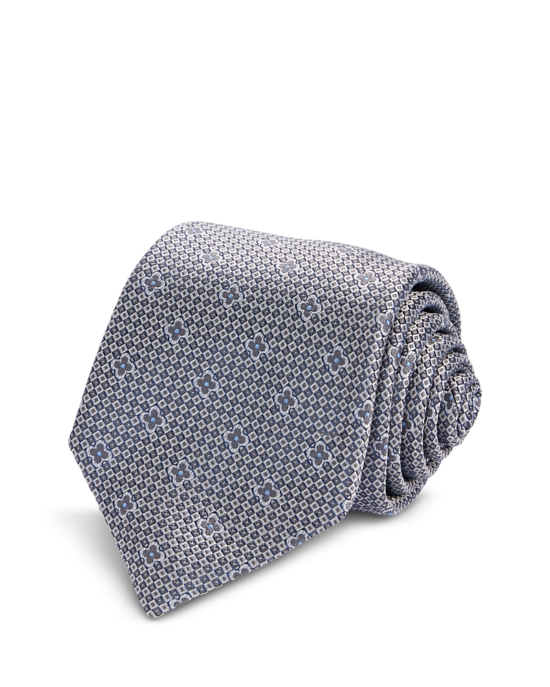 David Donahue Silk Classic Diamond Floral Tie