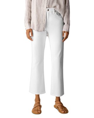 High Rise Ankle Kick Flare Jeans in Wheat