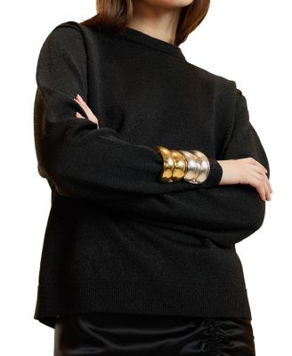  Metallic Knit Sweater