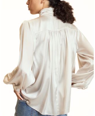 High Neck Silk Blouse