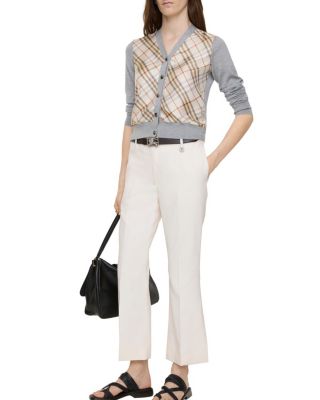  Cropped Wool Flared Trousers