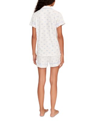 Bow Print Short Sleeve Short Pajama Set
