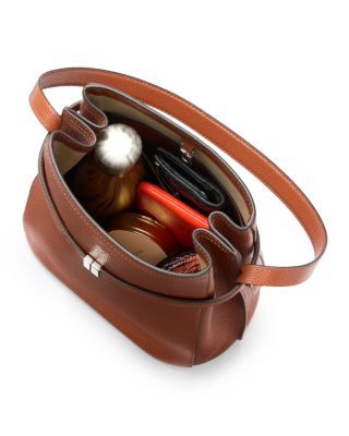 Belted Leather Bucket Bag