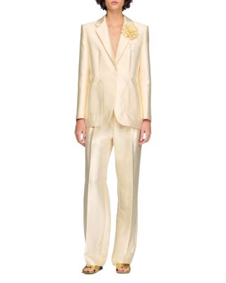 Satin Jacket with Flower Detail