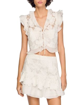 Guipure Lace Crop Top