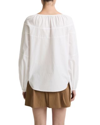 Shirred Long Sleeve Top