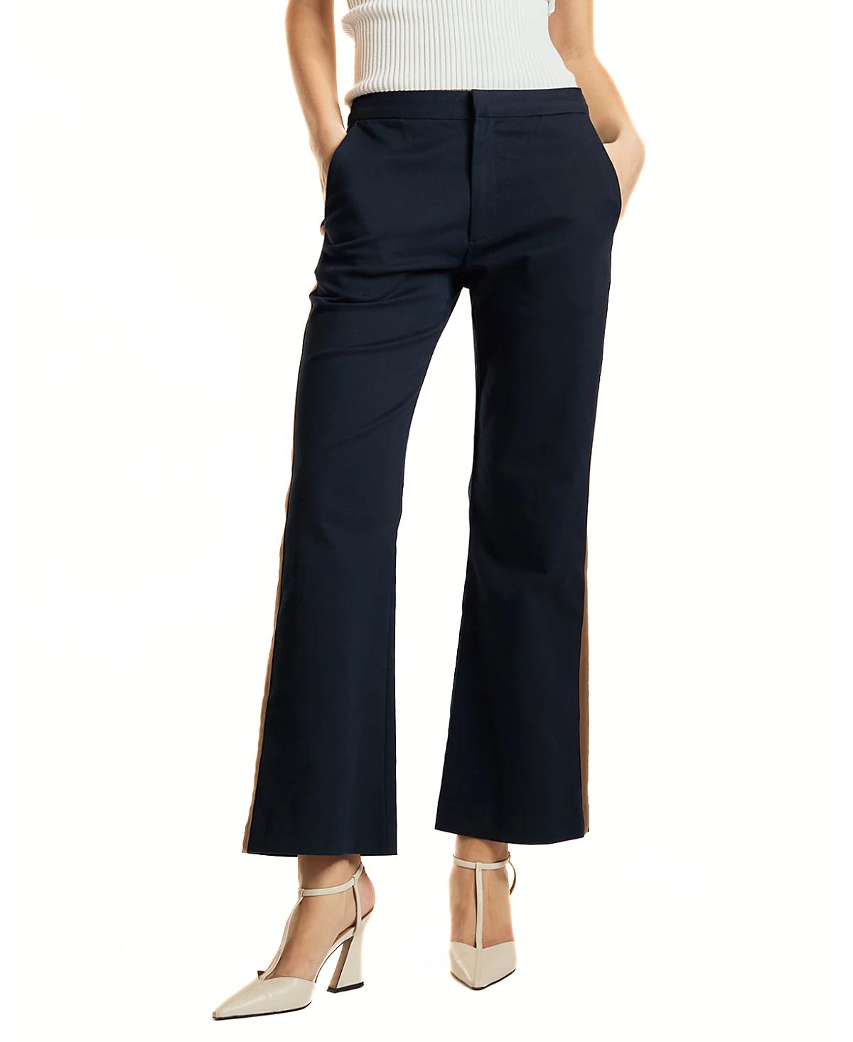 Cynthia Rowley Cotton Cropped Flared Pants