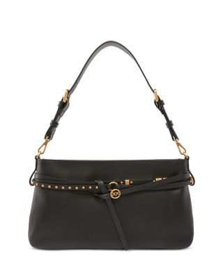 Classic Leather Belted Shoulder Bag