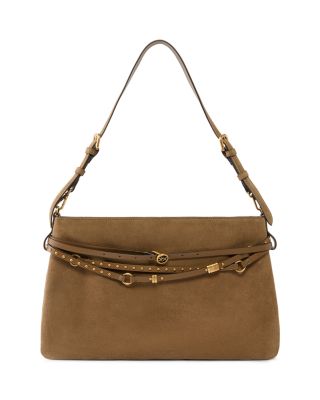 Big Suede Belted Shoulder Bag