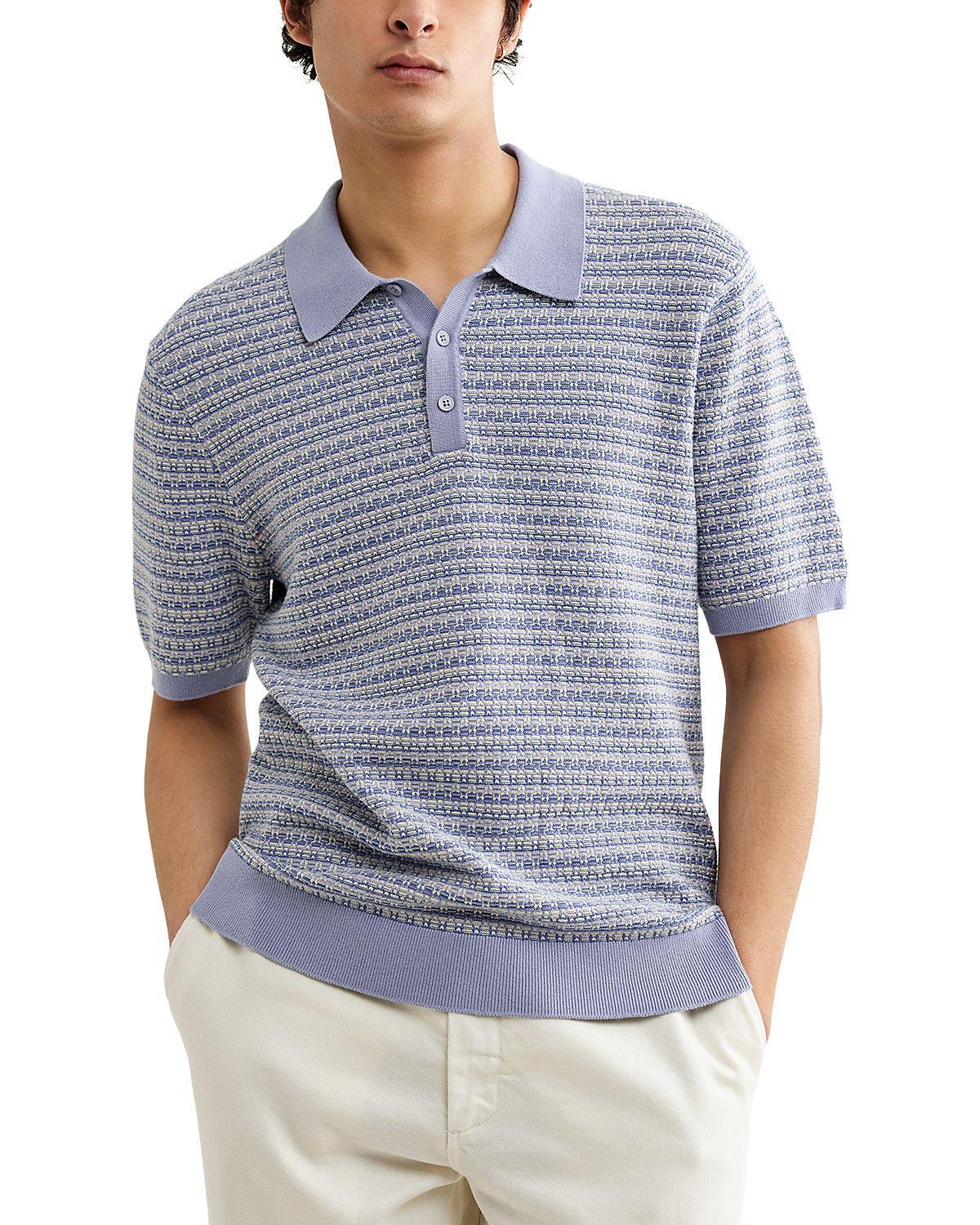 Wax London Naples Stripe Polo Shirt