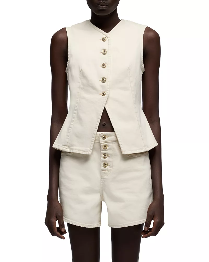 7 For All Mankind Denim Lady Vest in Moondust