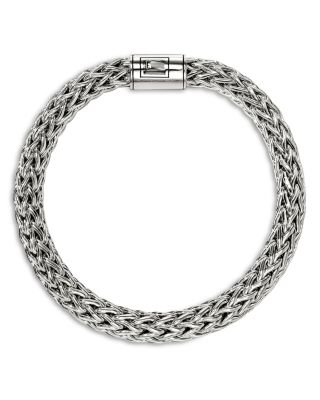 Sterling Silver Icon Woven Link Bracelet, 10.5mm