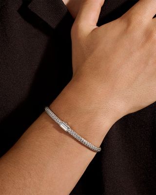 14K Yellow Bonded Gold & Sterling Silver Icon Reversible Woven Link Bracelet, 5mm