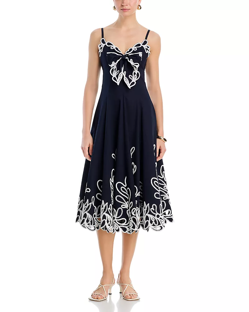 Cinq a Sept Paisley Bloom Embroidered Dress