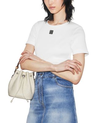 T Monogram Leather Bucket Bag