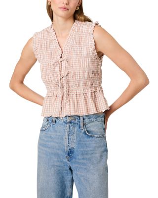 Rhodes Pop Gingham Peplum Top