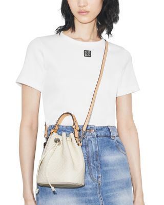 T Monogram Leather Bucket Bag