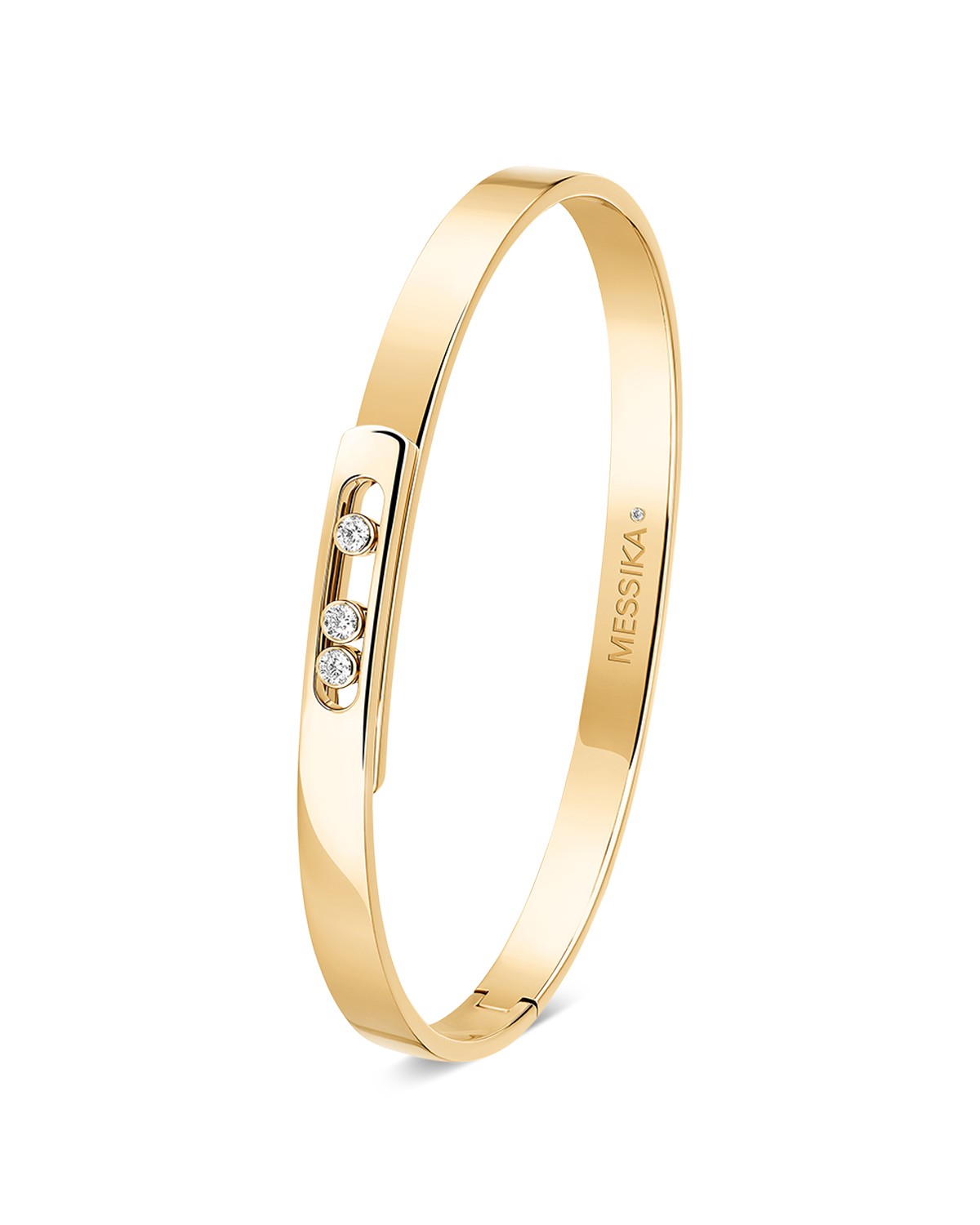 18K Yellow Gold Move Noa Diamond Bangle Bracelet, 0.11 tcw