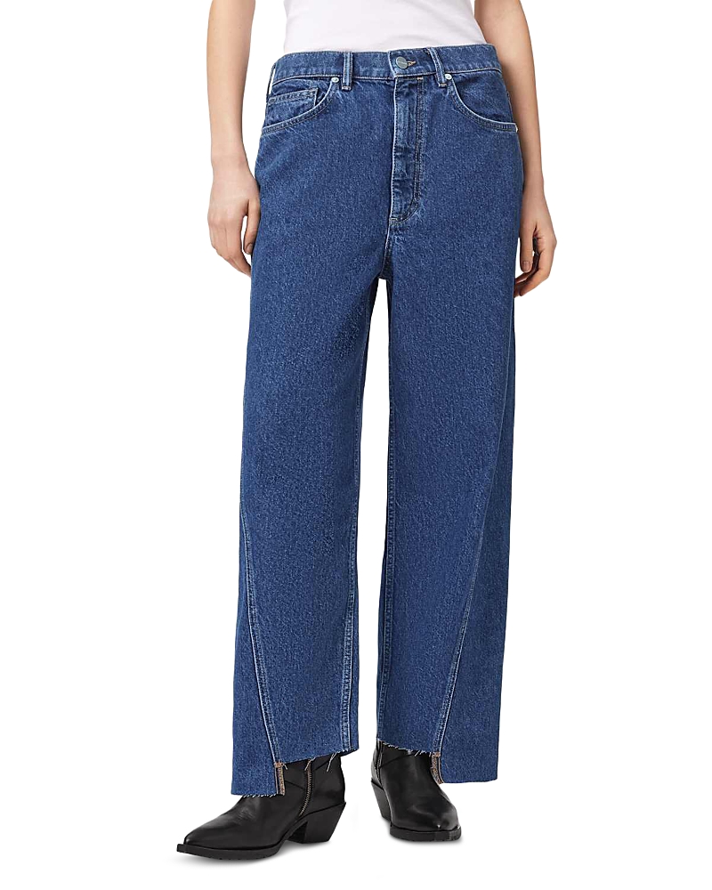 Allsaints Fox Mid Rise Loose Jeans in Dark Indigo