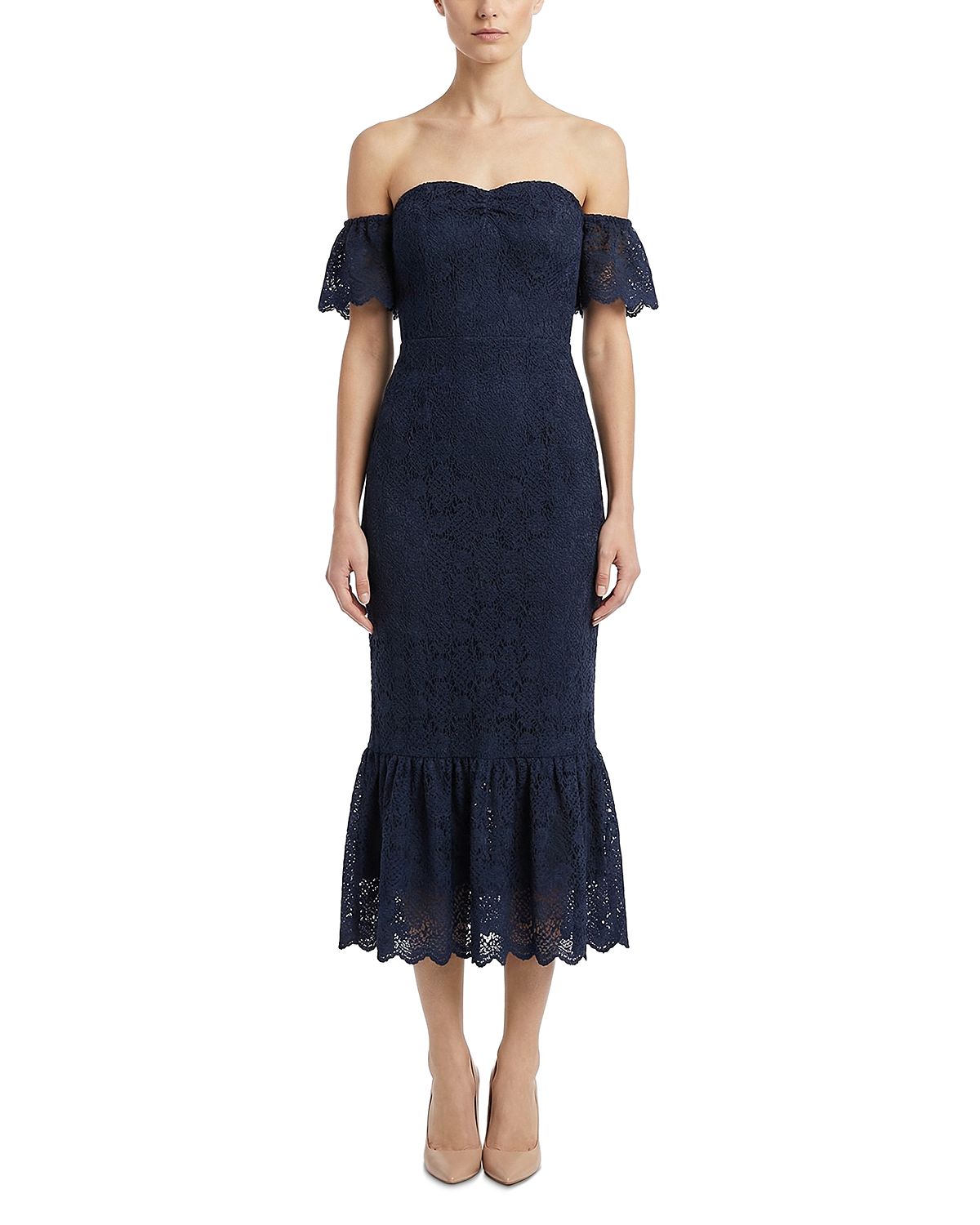 Nightcap Fleur Lace Flutter Midi Dress