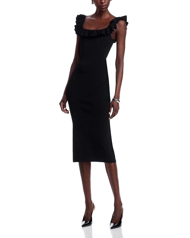 Michael Kors Ruffled Stretch Viscose Midi Dress