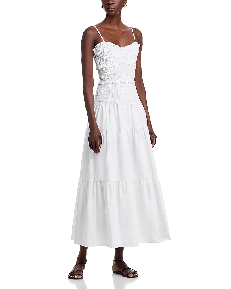 Michael Kors Smocked Cotton Poplin Maxi Dress