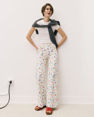 The Patch Pocket Hustler Roller Sneak Jeans in Rose Bowl