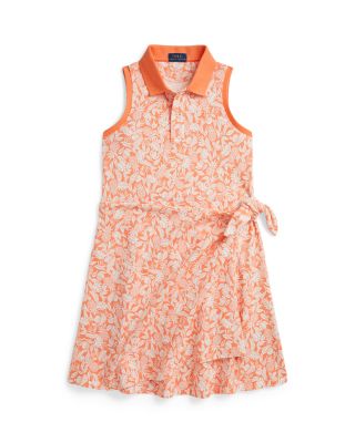 Girls' Pineapple Faux Wrap Mesh Polo Dress - Little Kid, Big Kid
